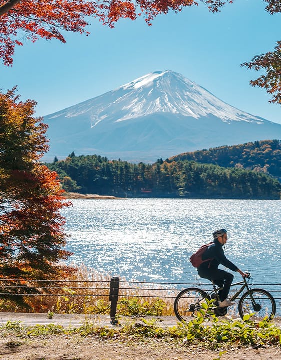 Cycle around the countryside chasing views of Mt. Fuji
