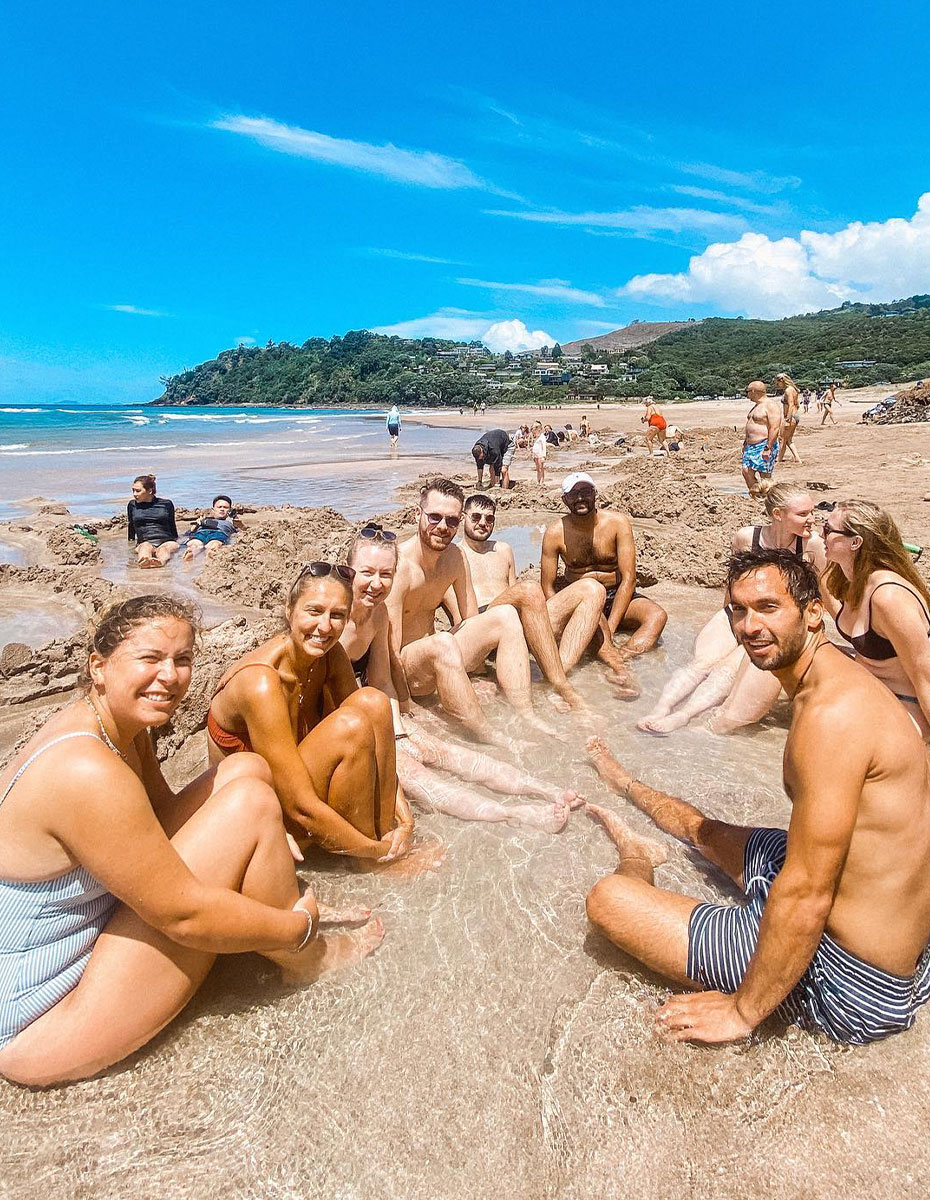 Dig a hot tub at Hot Water Beach