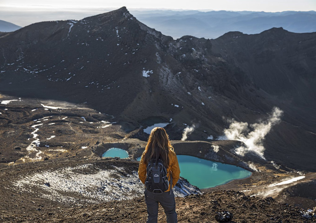 Trek the Tongariro Alpine Crossing and its volcanic landscapes