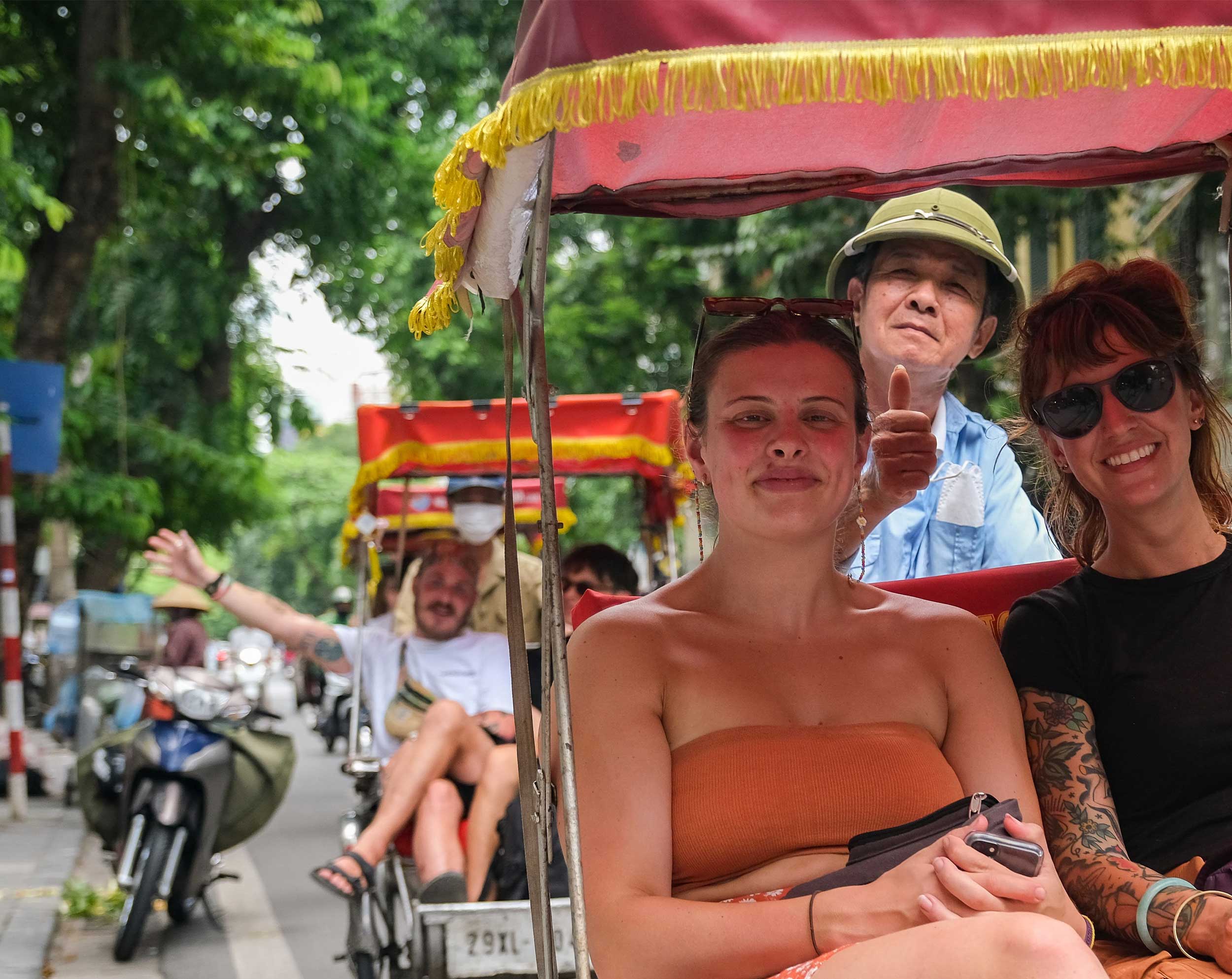 Explore the Hanoi Old Quarter by 3-wheeled rickshaw