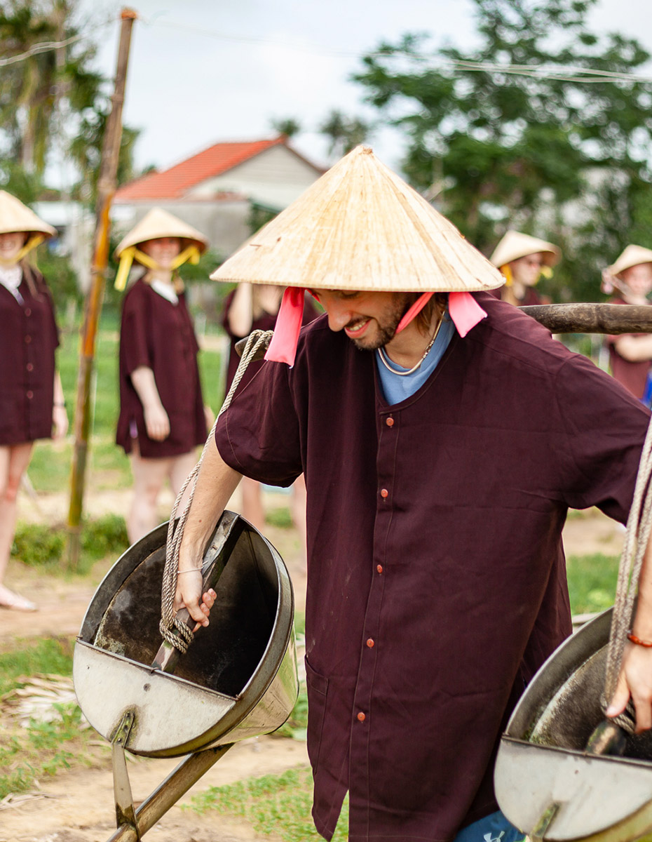 Farming experience at the Tra Que Vegetable Farm