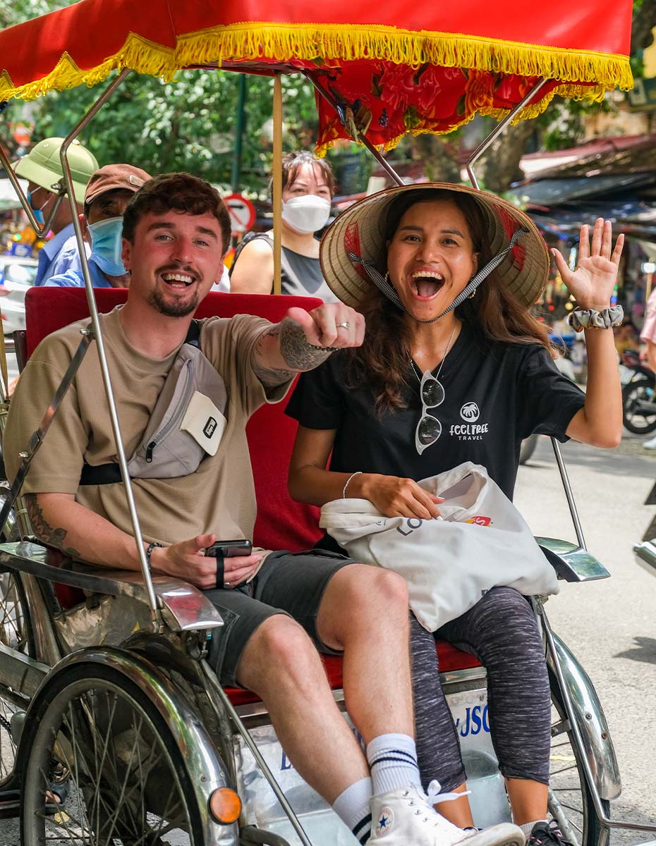 Ride a 3 wheeled rickshaw in the Old Quarter of Hanoi